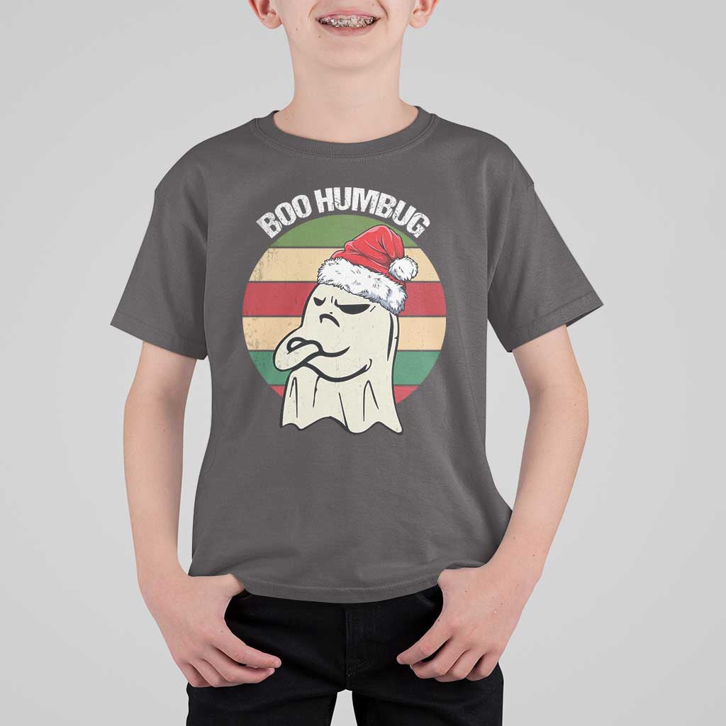 Gothic Xmas T Shirt For Kid Boo Humbug Santa Ghost - Wonder Print Shop