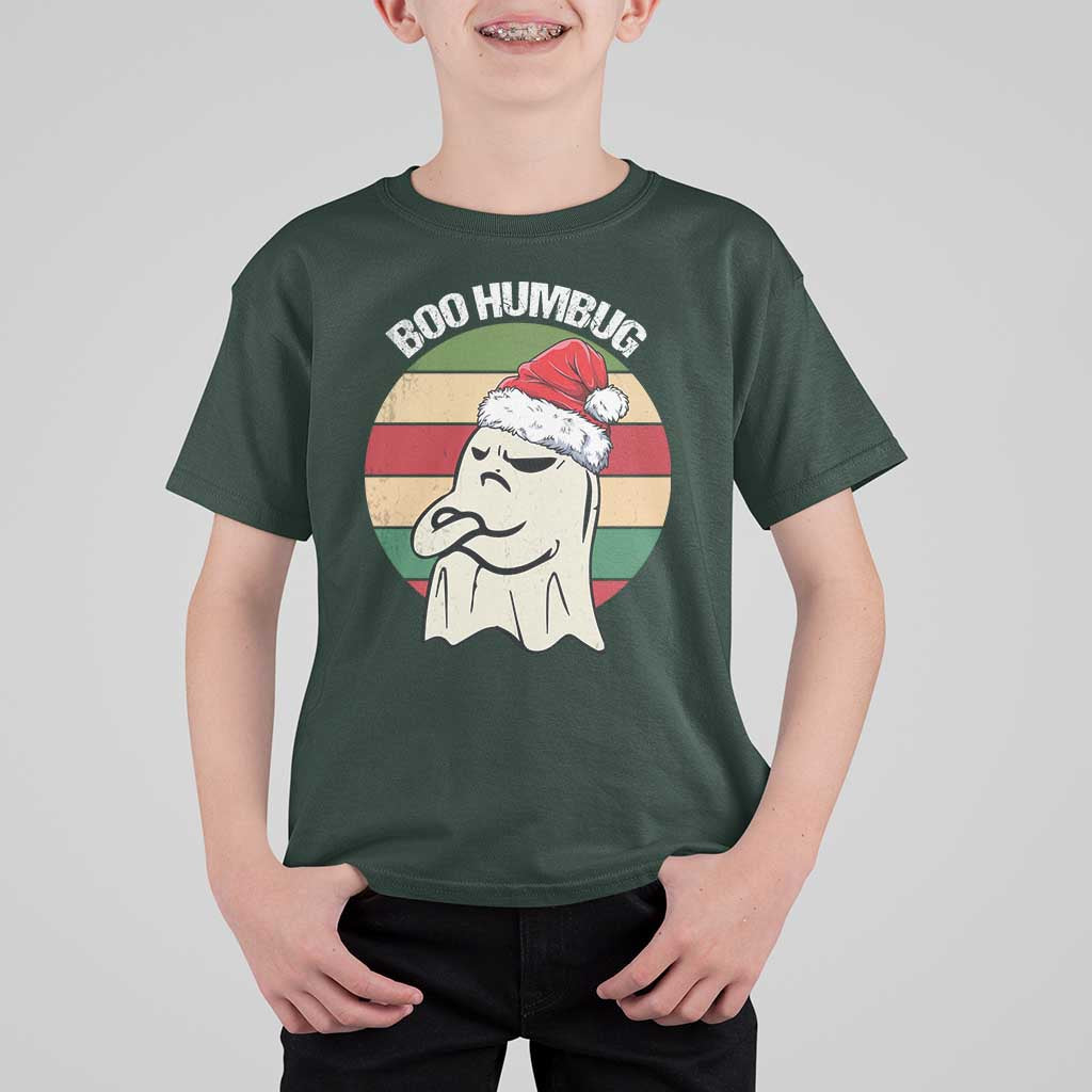 Gothic Xmas T Shirt For Kid Boo Humbug Santa Ghost - Wonder Print Shop