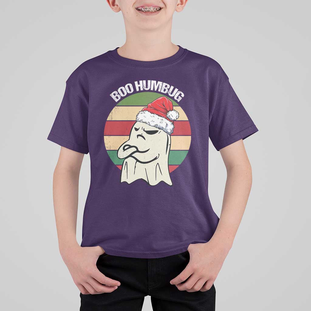 Gothic Xmas T Shirt For Kid Boo Humbug Santa Ghost - Wonder Print Shop