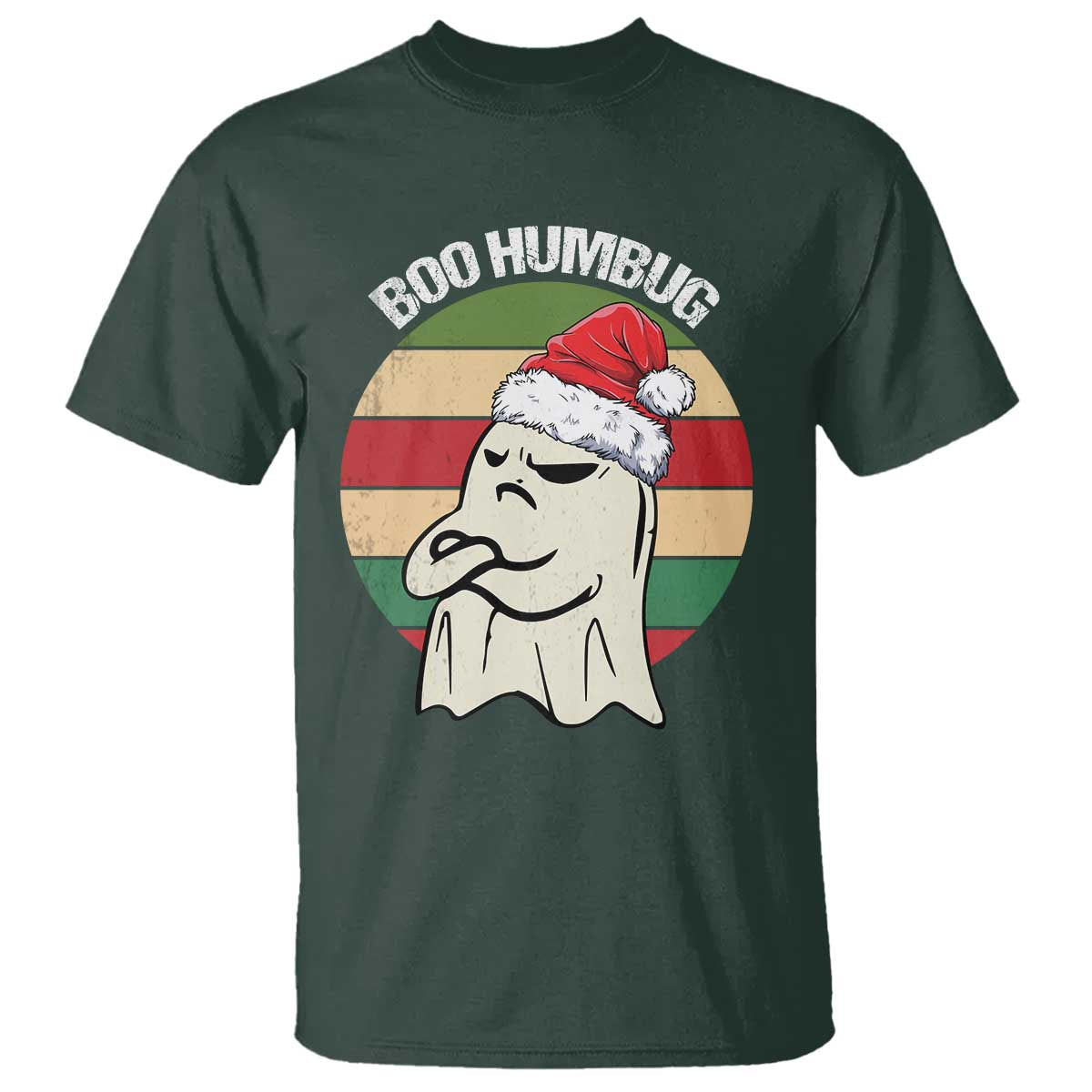 Gothic Xmas T Shirt Boo Humbug Santa Ghost - Wonder Print Shop