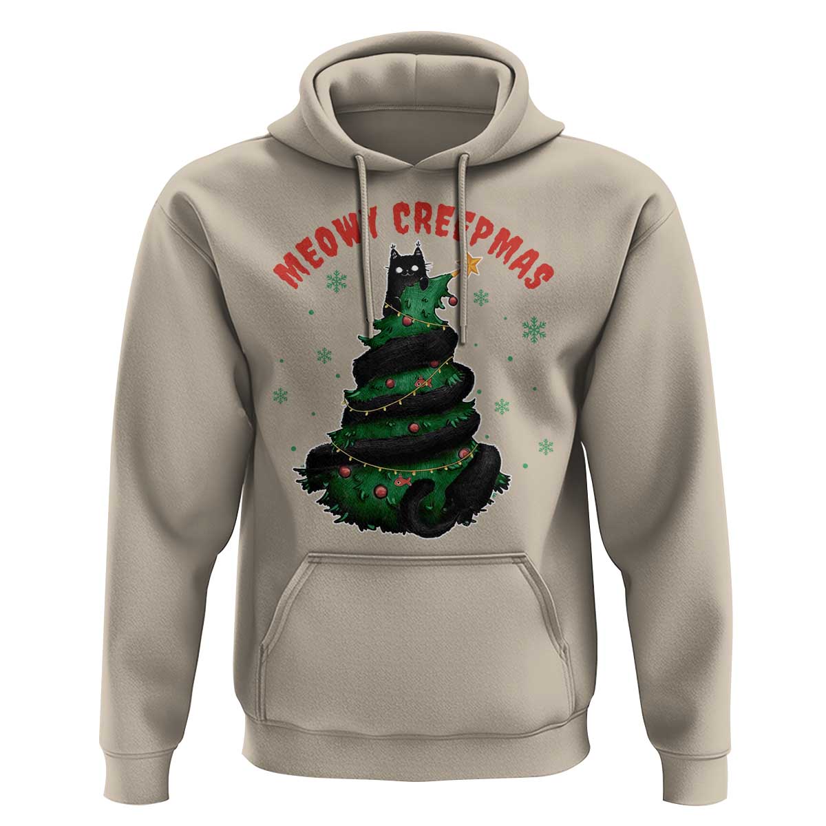 Gothic Xmas Hoodie Meowy Creepmas Cat Christmas Tree