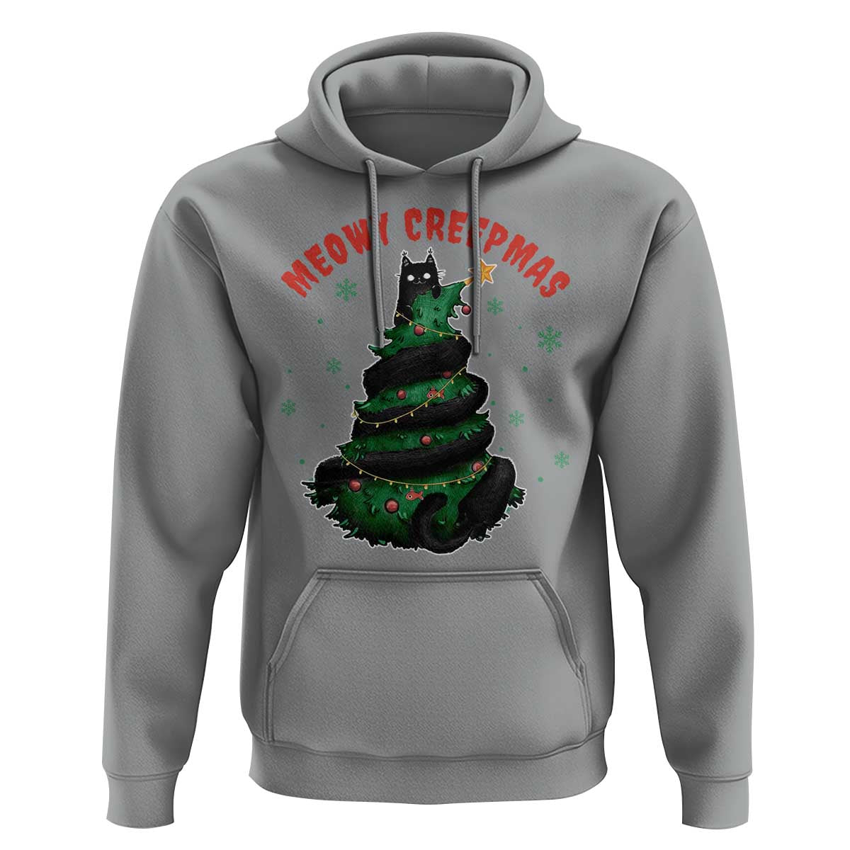 Gothic Xmas Hoodie Meowy Creepmas Cat Christmas Tree