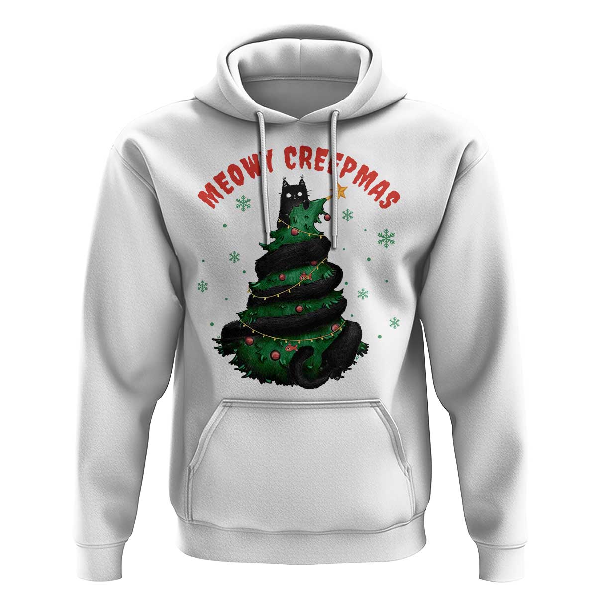Gothic Xmas Hoodie Meowy Creepmas Cat Christmas Tree