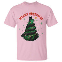 Gothic Xmas T Shirt Meowy Creepmas Cat Christmas Tree - Wonder Print Shop