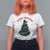 Gothic Xmas T Shirt For Women Meowy Creepmas Cat Christmas Tree - Wonder Print Shop