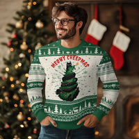 Gothic Xmas Ugly Christmas Sweater Meowy Creepmas Cat Christmas Tree - Wonder Print Shop