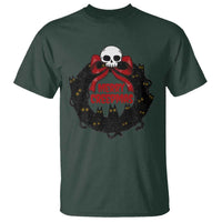 Gothic Christmas T Shirt Merry Creepmas Cat Wreath - Wonder Print Shop