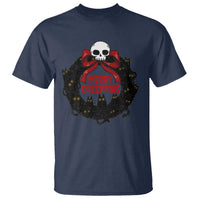 Gothic Christmas T Shirt Merry Creepmas Cat Wreath - Wonder Print Shop