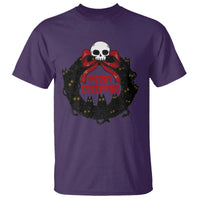 Gothic Christmas T Shirt Merry Creepmas Cat Wreath - Wonder Print Shop