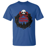 Gothic Christmas T Shirt Merry Creepmas Cat Wreath - Wonder Print Shop