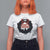 Gothic Christmas T Shirt For Women Merry Creepmas Cat Wreath - Wonder Print Shop