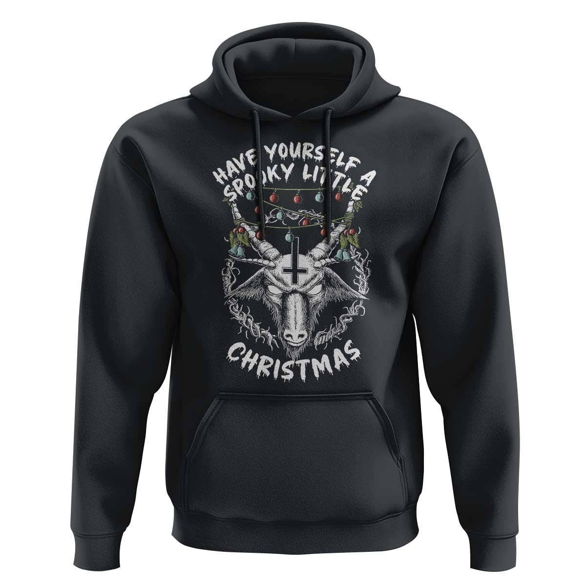 Gothic Xmas Hoodie Have Yourself A Scary Little Christmas Satan Pentagram