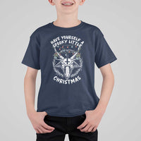 Gothic Xmas T Shirt For Kid Have Yourself A Scary Little Christmas Satan Pentagram - Wonder Print Shop