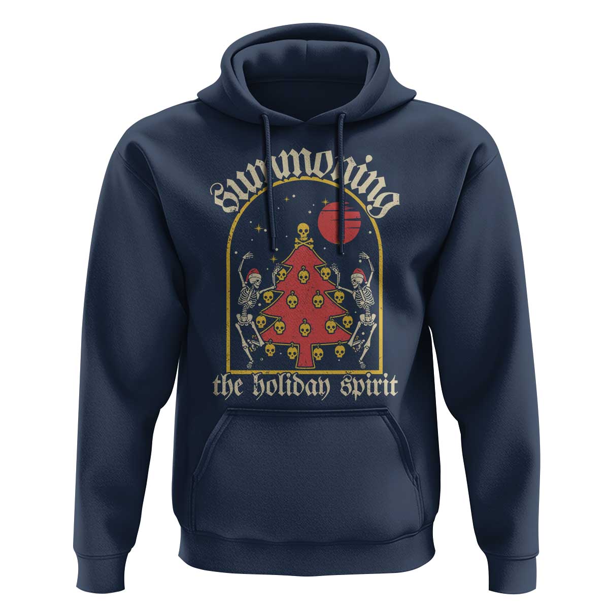 Gothic Xmas Hoodie Summoning Holiday Spirit Skeleton Christmas Tree