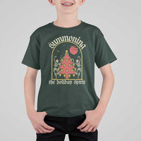 Gothic Xmas T Shirt For Kid Summoning Holiday Spirit Skeleton Christmas Tree - Wonder Print Shop