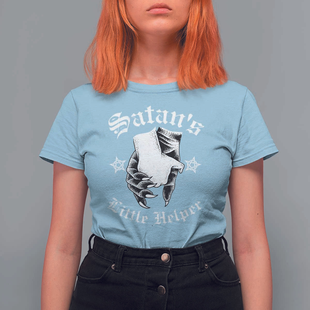 Funny Xmas Satan's Little Helper T Shirt For Women - Wonder Print Shop
