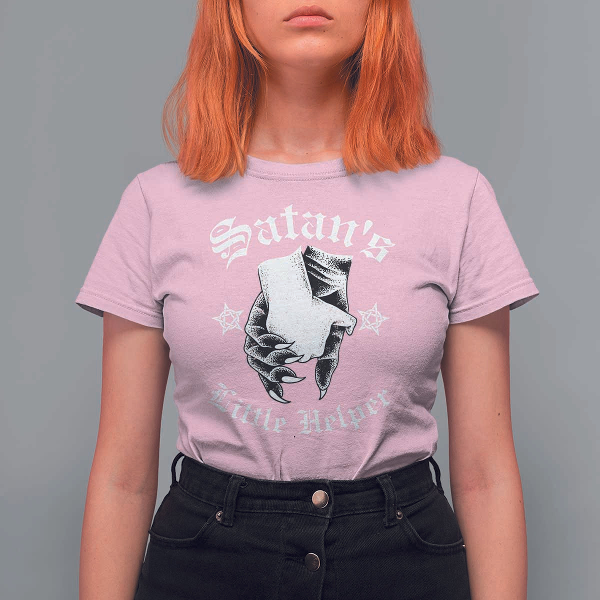 Funny Xmas Satan's Little Helper T Shirt For Women - Wonder Print Shop