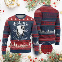 Funny Xmas Satan's Little Helper Ugly Christmas Sweater - Wonder Print Shop