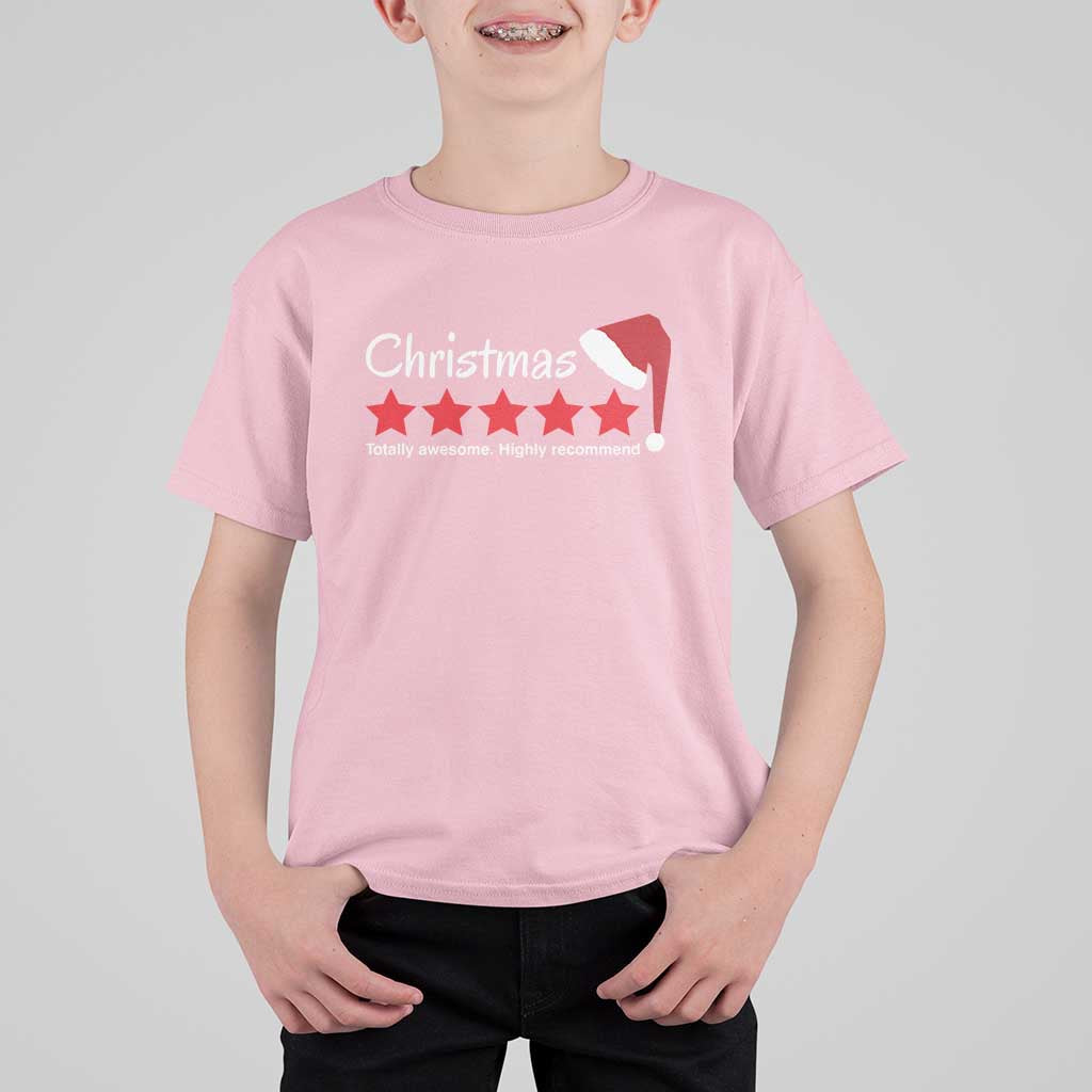 Funny Christmas T Shirt For Kid Five Stars Totally Awesome Highly Recommend - Wonder Print Shop