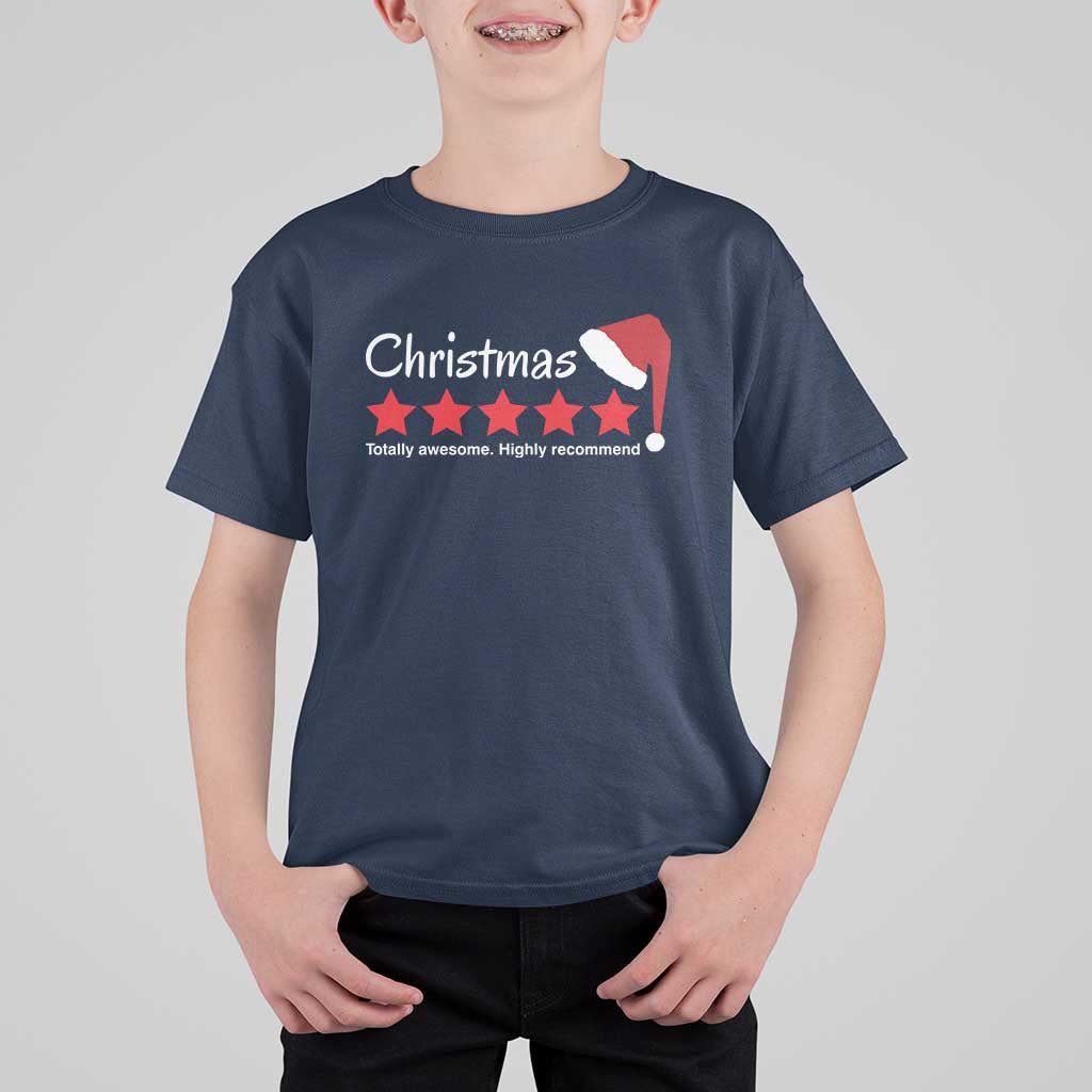 Funny Christmas T Shirt For Kid Five Stars Totally Awesome Highly Recommend - Wonder Print Shop