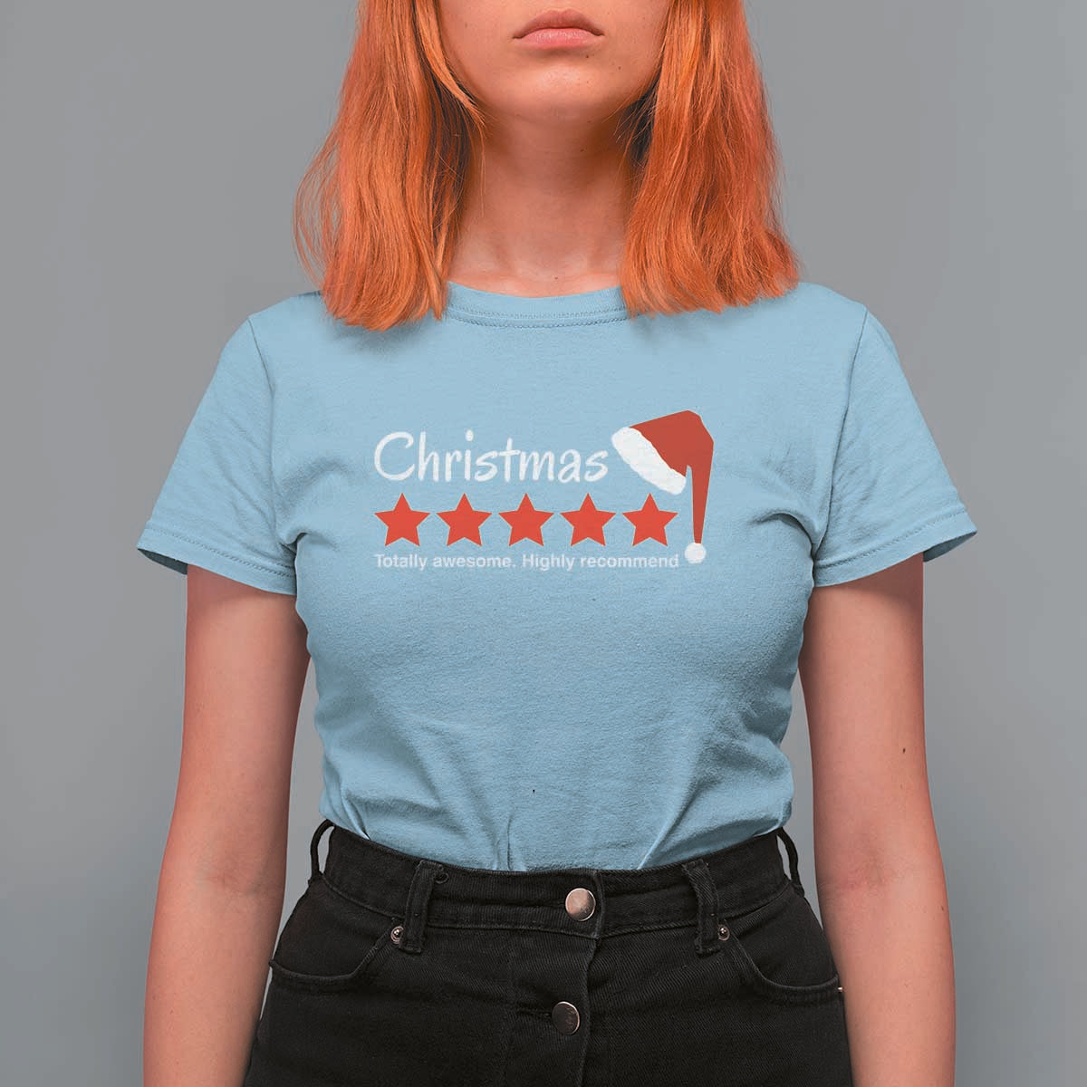 Funny Christmas T Shirt For Women Five Stars Totally Awesome Highly Recommend - Wonder Print Shop