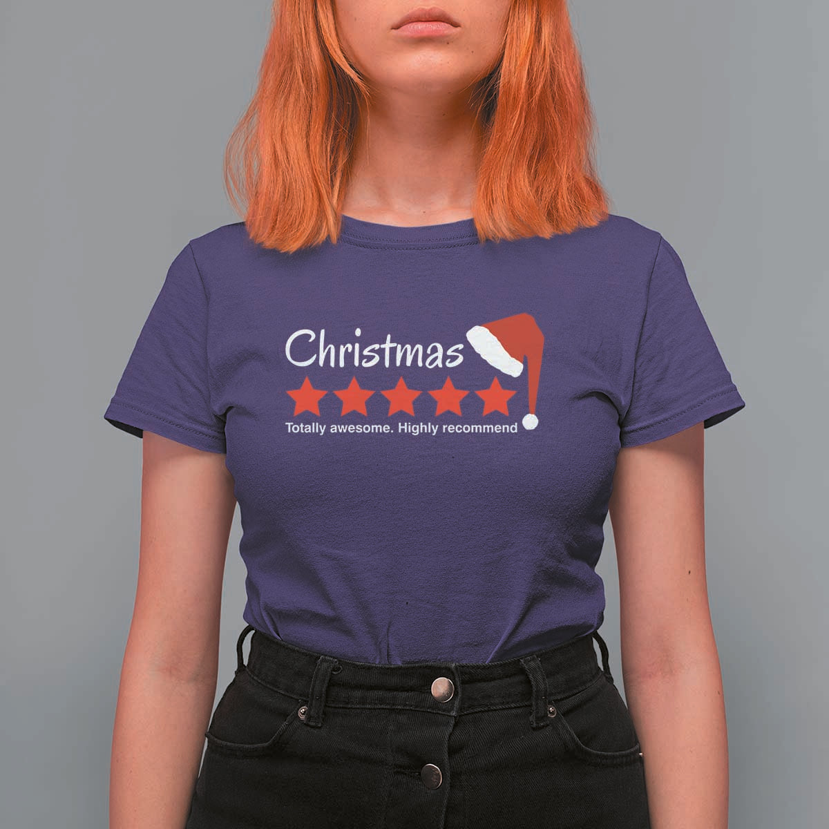 Funny Christmas T Shirt For Women Five Stars Totally Awesome Highly Recommend - Wonder Print Shop