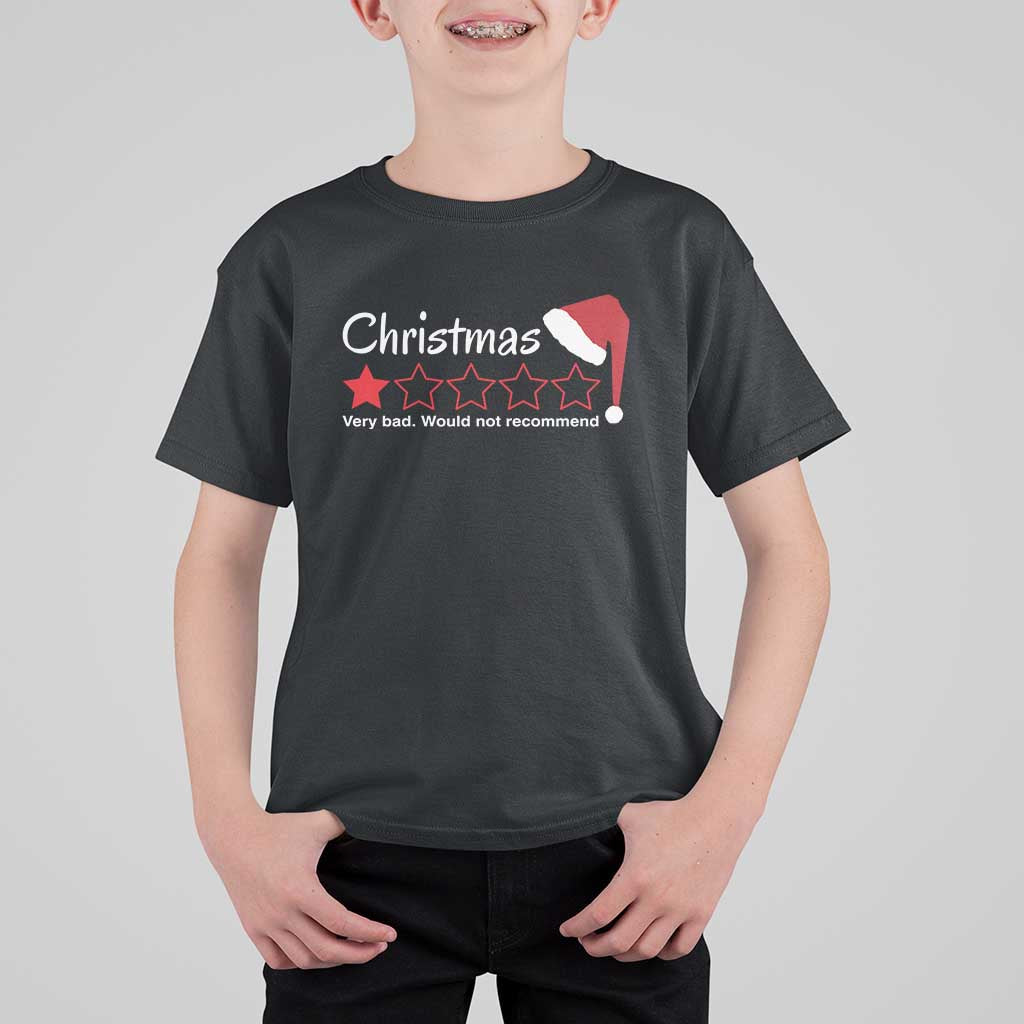 Funny Christmas Bah Humbug T Shirt For Kid One Star Very Bad Would Not recommend - Wonder Print Shop