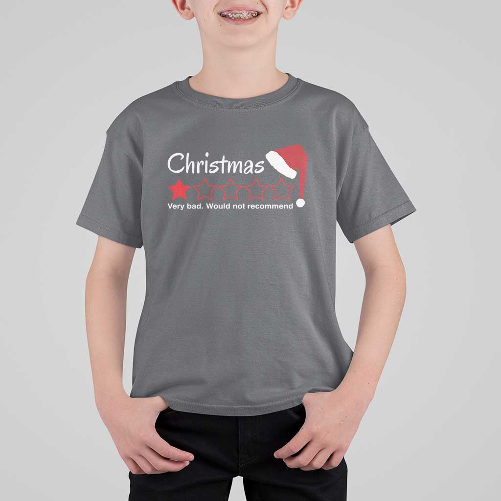 Funny Christmas Bah Humbug T Shirt For Kid One Star Very Bad Would Not recommend - Wonder Print Shop