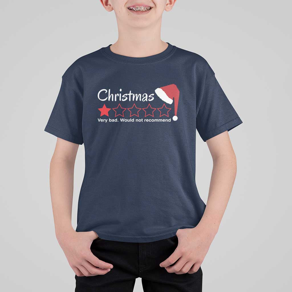 Funny Christmas Bah Humbug T Shirt For Kid One Star Very Bad Would Not recommend - Wonder Print Shop
