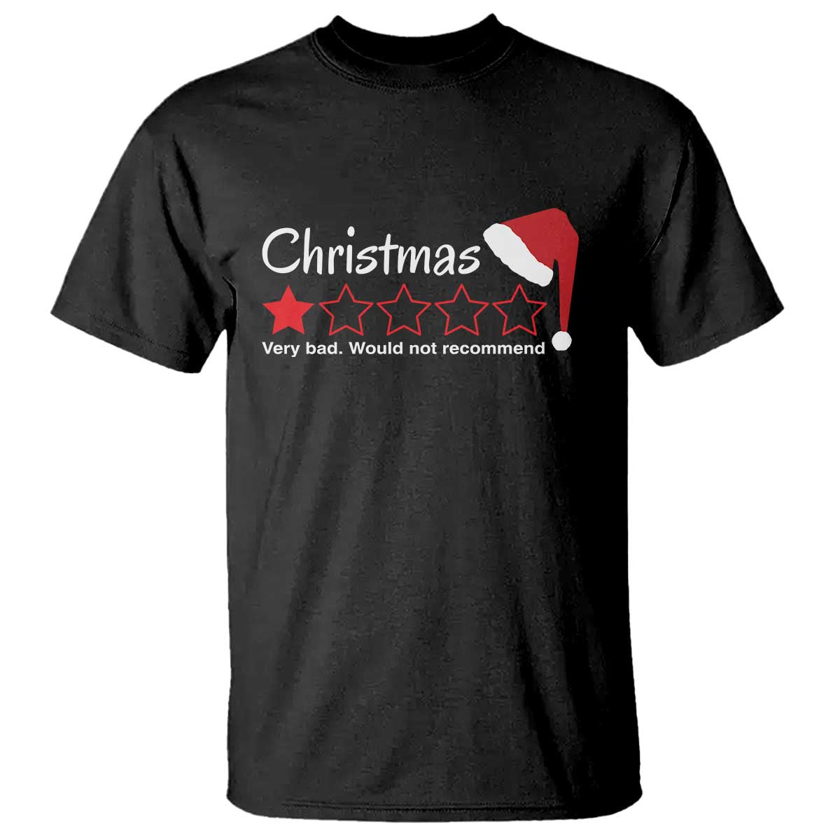 Funny Christmas Bah Humbug T Shirt One Star Very Bad Would Not recommend - Wonder Print Shop