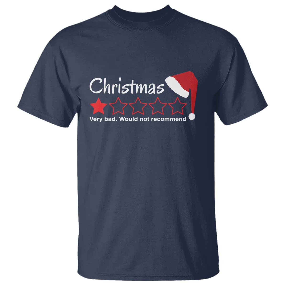 Funny Christmas Bah Humbug T Shirt One Star Very Bad Would Not recommend - Wonder Print Shop
