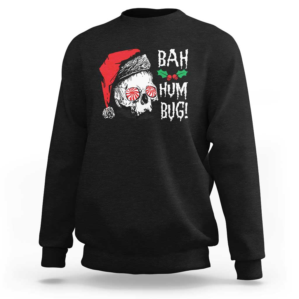 Christmas Bah Humbug Skull Santa Hat Sweatshirt - Wonder Print Shop