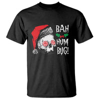 Christmas Bah Humbug Skull Santa Hat T Shirt - Wonder Print Shop