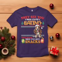 Christmas T Shirt Basset Hound See You're Eating Dog Lover - Wonder Print Shop
