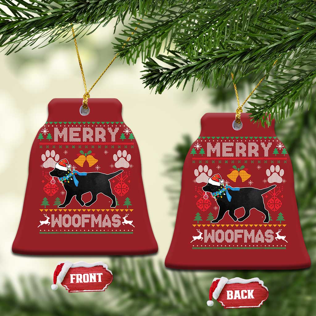 Christmas Merry Woofmas Black Lab Dog Lover Christmas Ornament - Wonder Print Shop