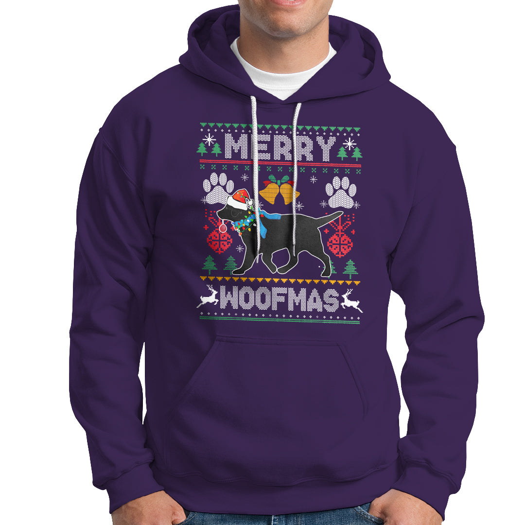 Christmas Hoodie Merry Woofmas Black Lab Dog Lover - Wonder Print Shop