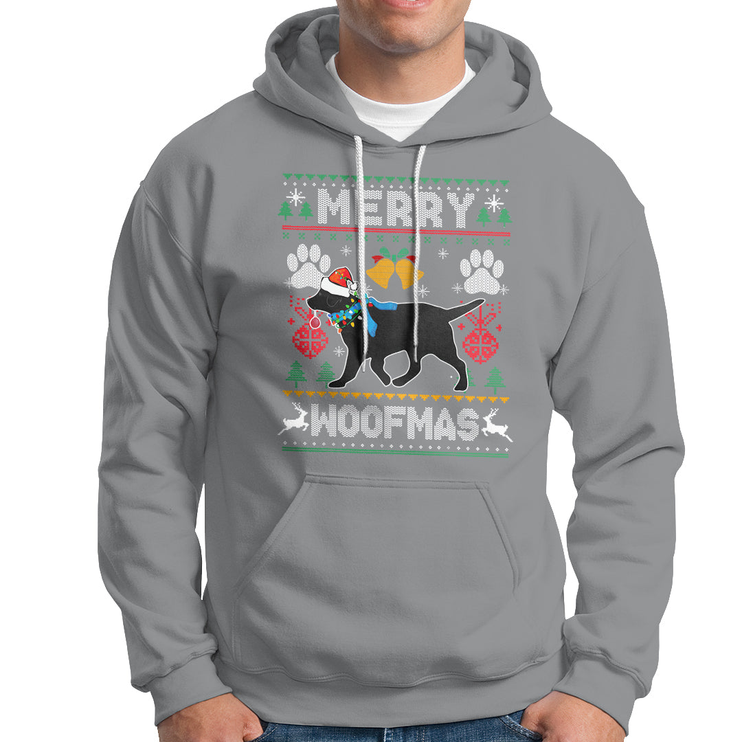 Christmas Hoodie Merry Woofmas Black Lab Dog Lover - Wonder Print Shop
