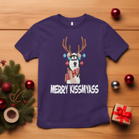 Christmas T Shirt Merry Kissmyasss Husky Reindeer Dog Lover - Wonder Print Shop