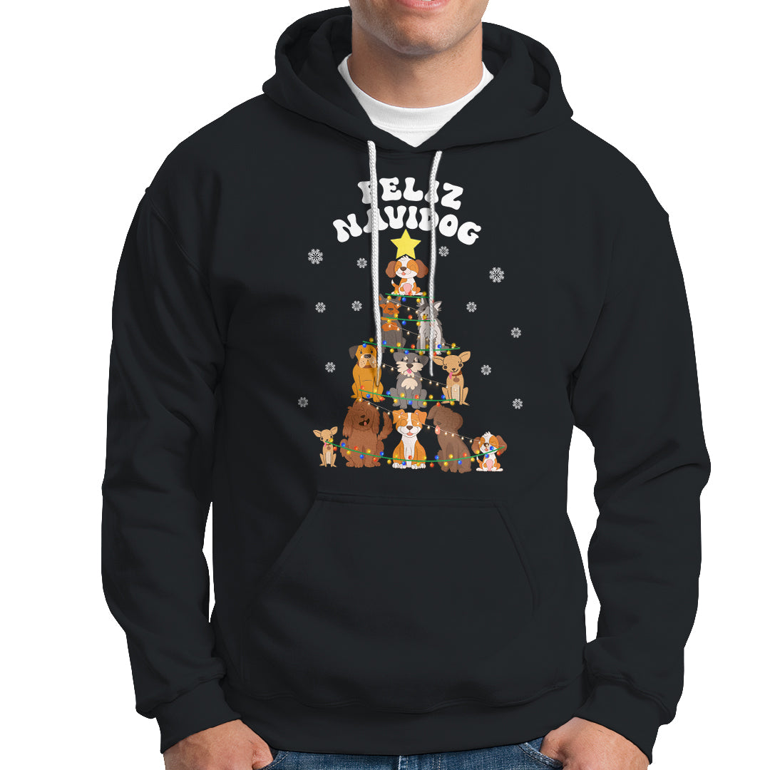 Feliz Navidog Dog Christmas Tree Hoodie - Wonder Print Shop