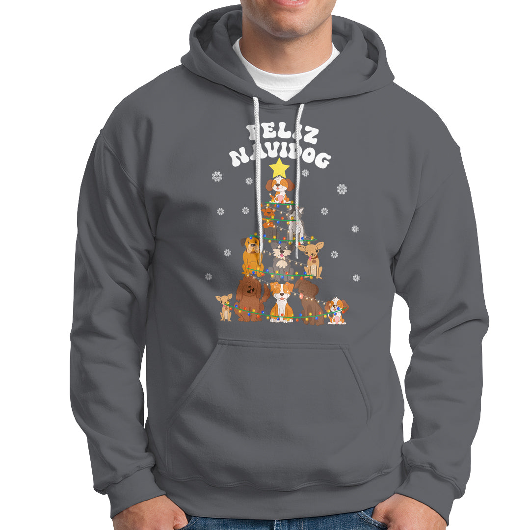Feliz Navidog Dog Christmas Tree Hoodie - Wonder Print Shop