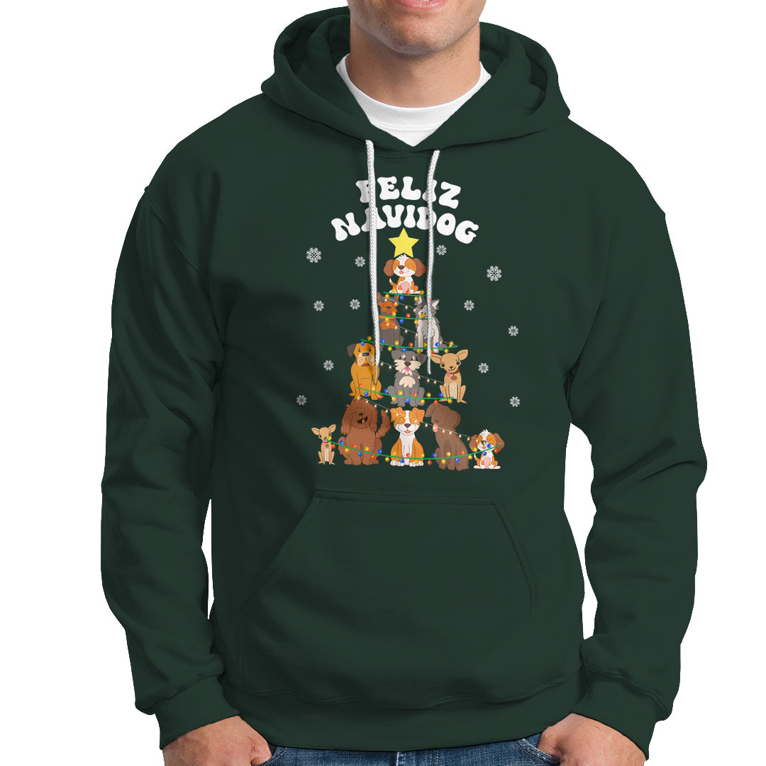 Feliz Navidog Dog Christmas Tree Hoodie - Wonder Print Shop
