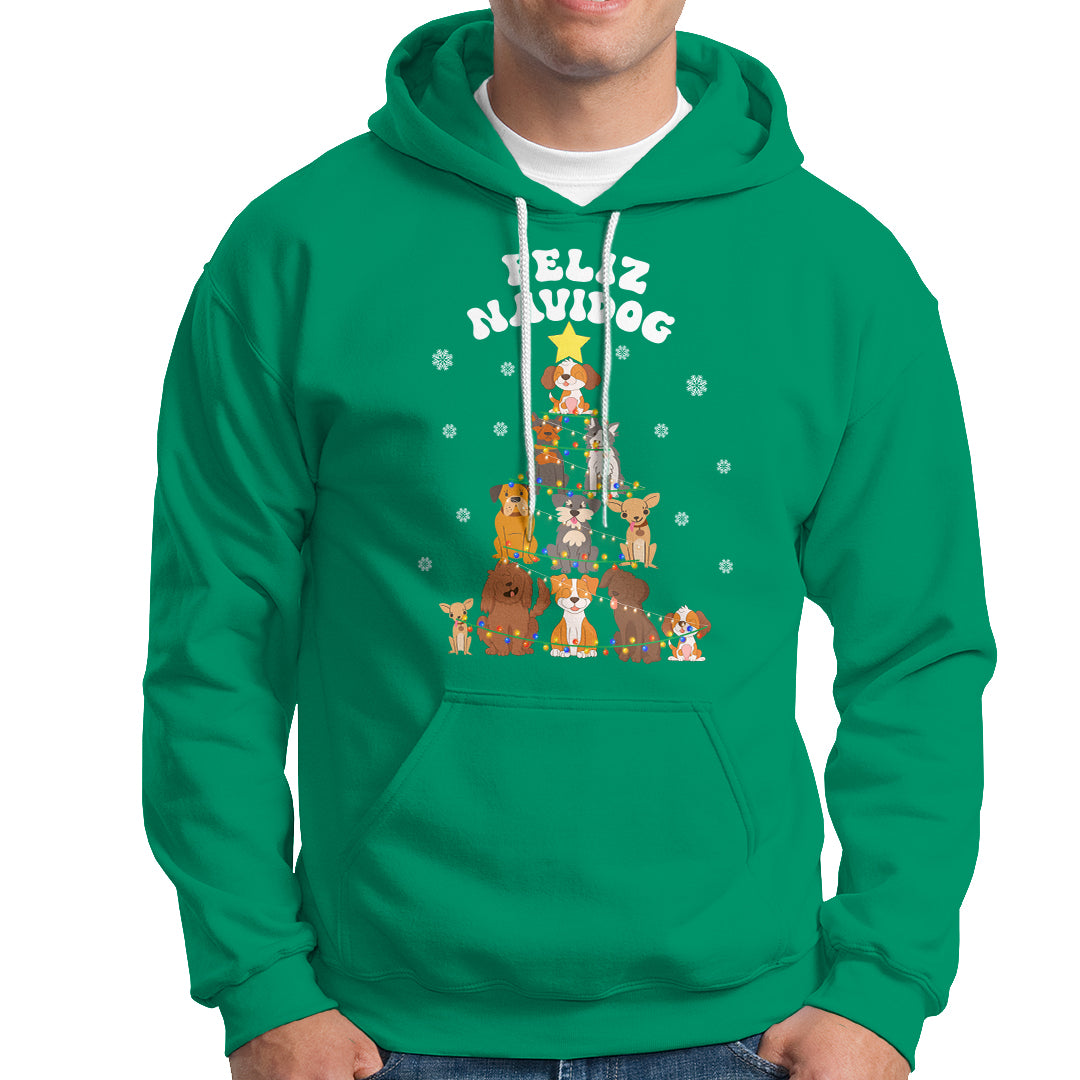 Feliz Navidog Dog Christmas Tree Hoodie - Wonder Print Shop