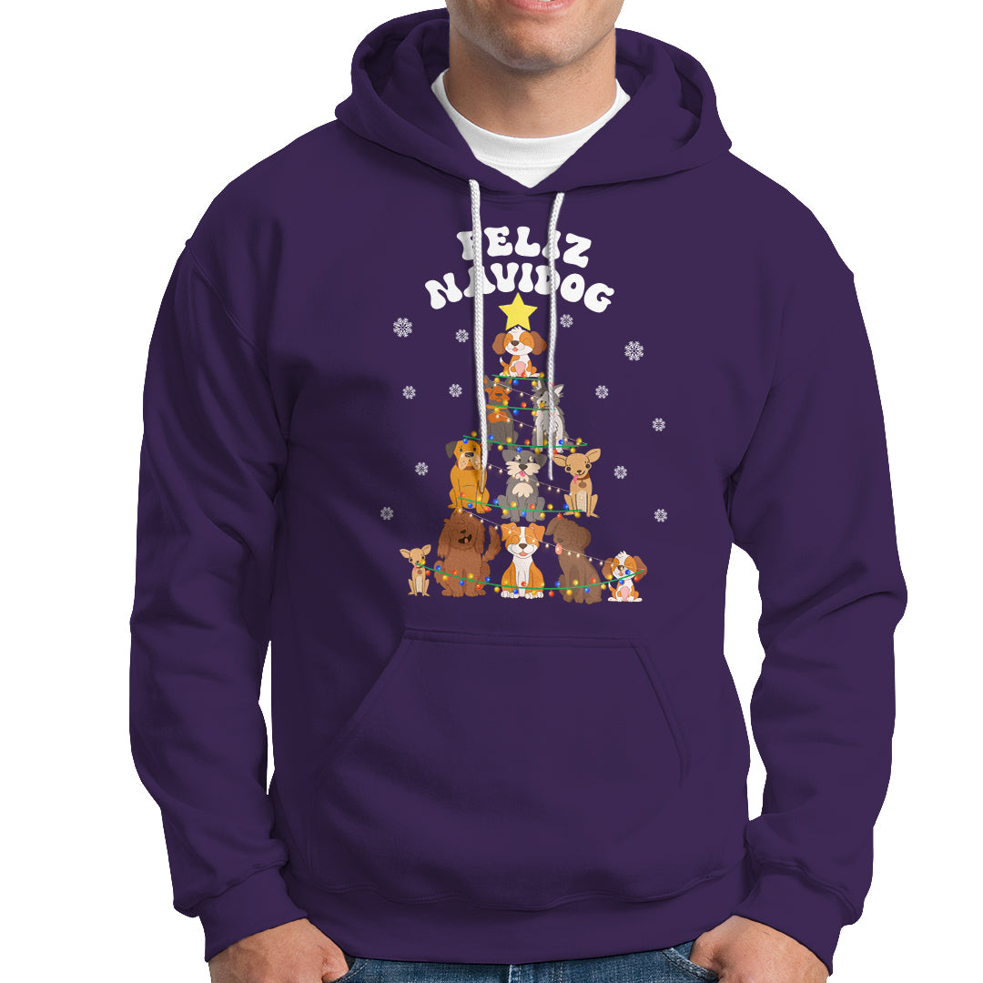 Feliz Navidog Dog Christmas Tree Hoodie - Wonder Print Shop