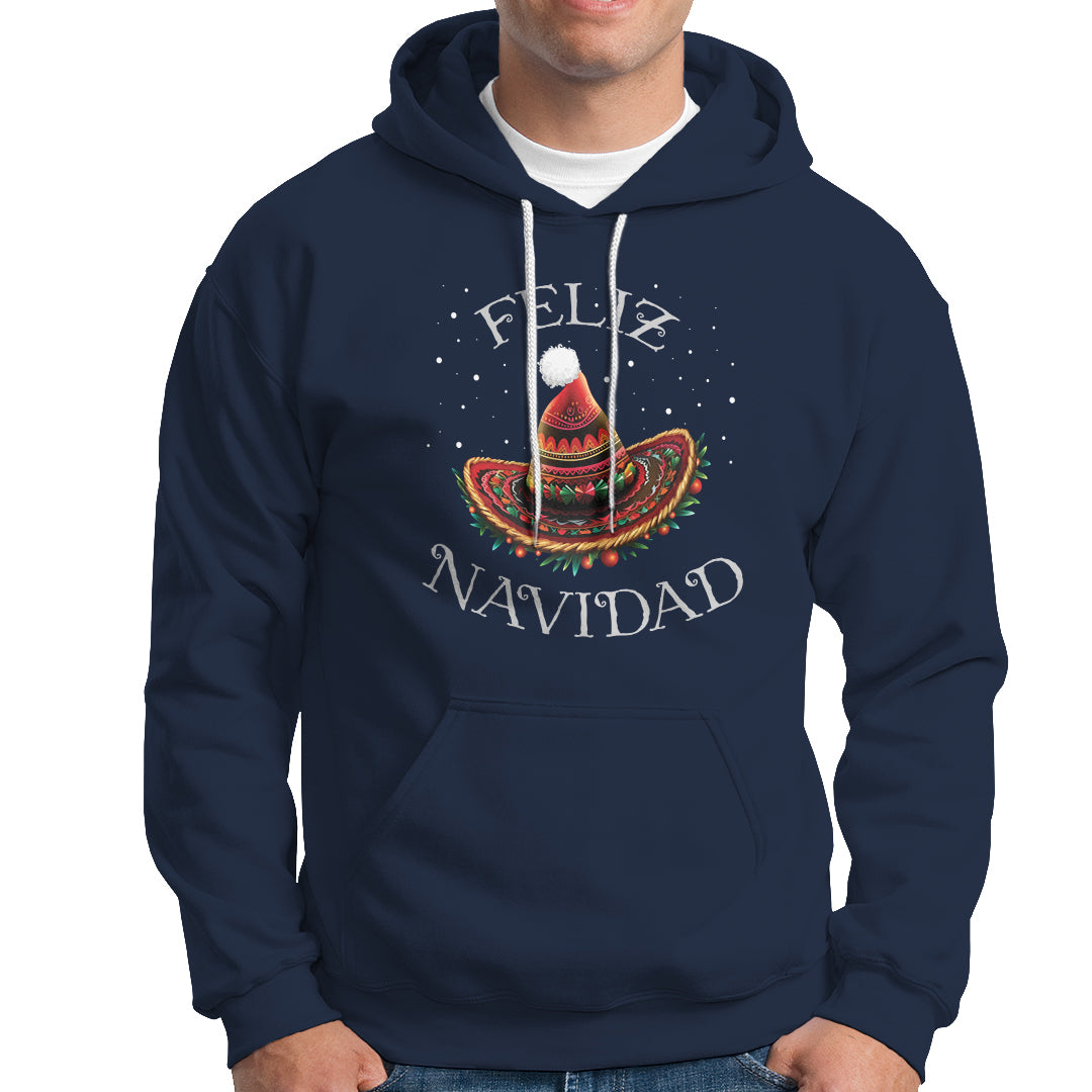 Christmas in Mexico Hoodie Feliz Navidad Santa Hat Sombrero - Wonder Print Shop