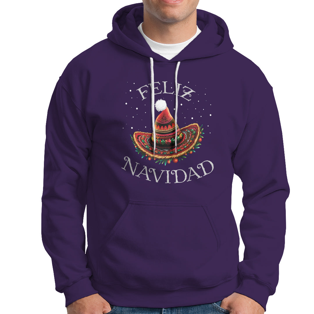 Christmas in Mexico Hoodie Feliz Navidad Santa Hat Sombrero - Wonder Print Shop