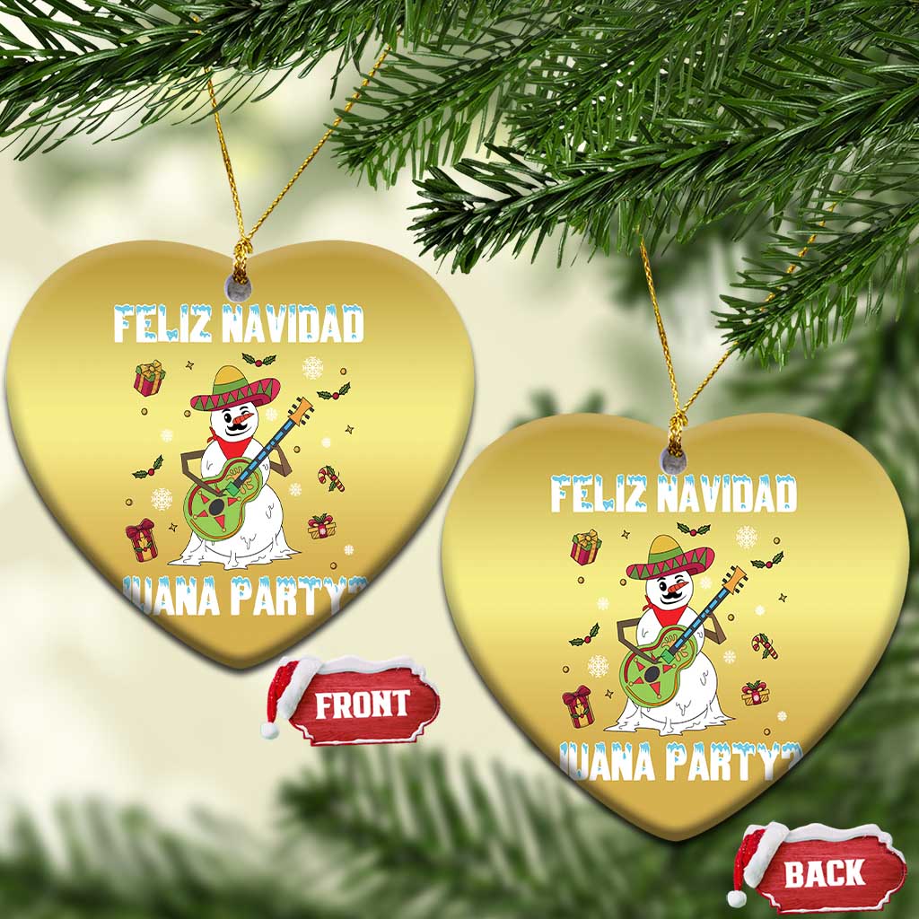 Mexico Xmas Christmas Ornament Feliz Navidad Juana Party Snowman Dancing - Wonder Print Shop
