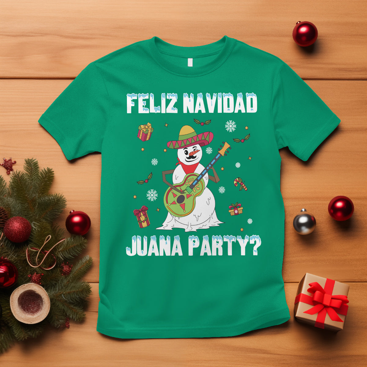 Christmas in Mexico T Shirt Feliz Navidad Juana Party Snowman Dancing - Wonder Print Shop
