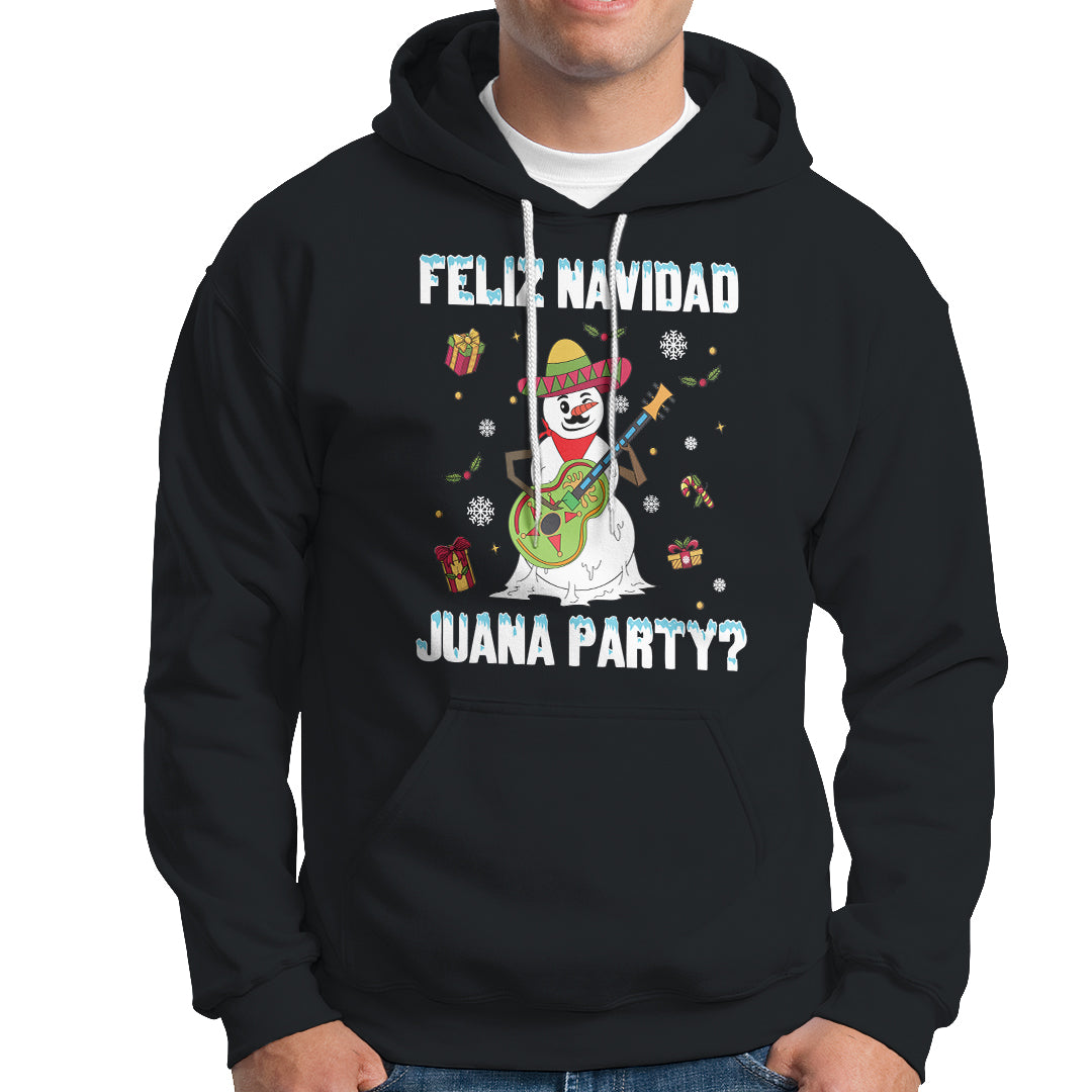 Christmas in Mexico Hoodie Feliz Navidad Juana Party Snowman Dancing - Wonder Print Shop
