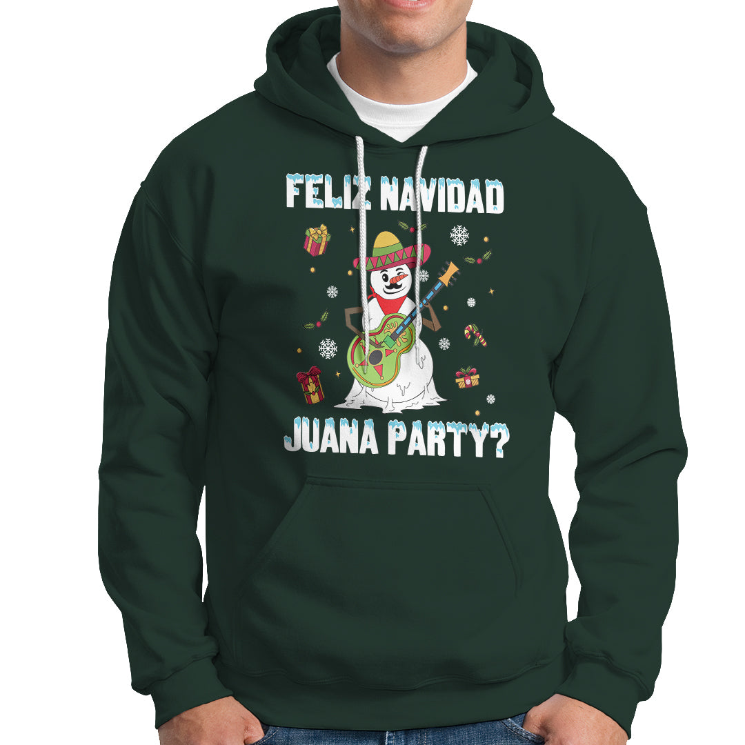 Christmas in Mexico Hoodie Feliz Navidad Juana Party Snowman Dancing - Wonder Print Shop