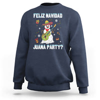 Christmas in Mexico Sweatshirt Feliz Navidad Juana Party Snowman Dancing - Wonder Print Shop